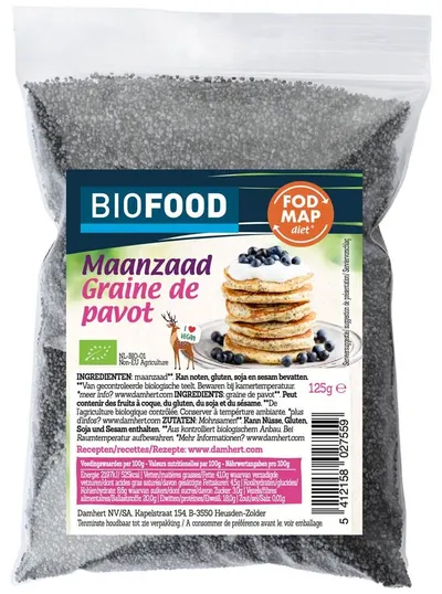 Semințe de mac bio, 125 g, Damhert
