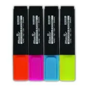 Textmarker Office-Cover ROFL92C4, varf tesit, 2-4mm, blister 4 culori fluorescente (galben, albastru, orange, roz)