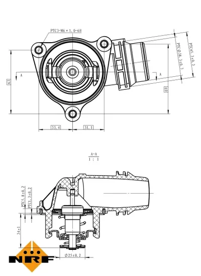 Termostat sistem racire (95 C, in carcasa) potrivit BMW Seria 1 (E81), 1 (E87), 3 (E46), 3 (E90) 1.6 2.0 04.00-12.11