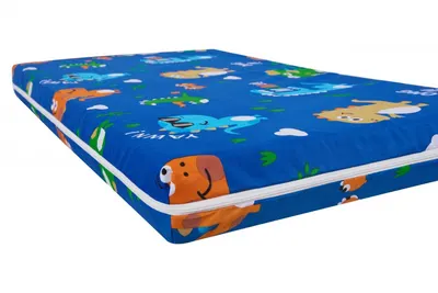 Saltea din spuma poliuretanica Somnart Ortopedica 120x60x10 cm, husa impermeabila, fermitate medie, model dinozauri