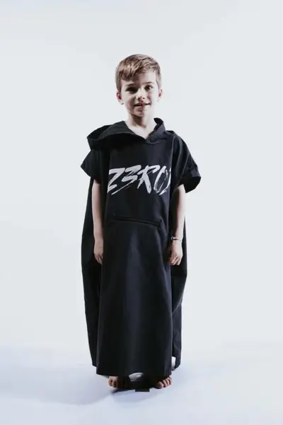 Z3R0D - prosop copii tip poncho - TRANSITION TOWEL KID - black