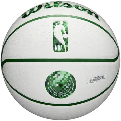 Minge de baschet Wilson - NBA Team Pixel Basketball Boston Celtics, mărimea 7, albă