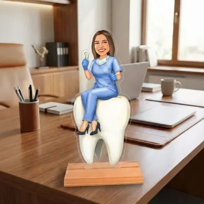 Caricatura pentru Dentist - Statueta Personalizata tip Trofeu