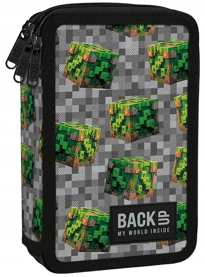 Penar cu accesorii BackUp 8 EW - Pixel Blocks, 3 fermoar
