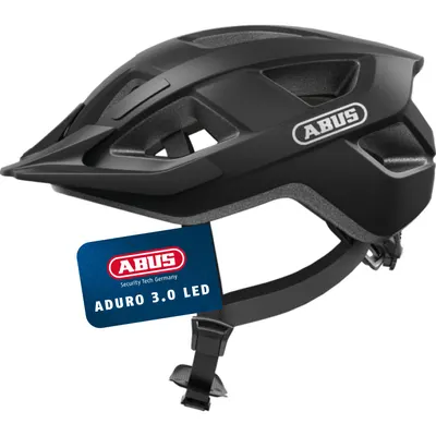 Abus Aduro 3.0 LED casco bicicletă M 52-58 cm negru