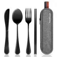 Tacâmuri de călătorie – Set de tacâmuri cu 4 piese și husă