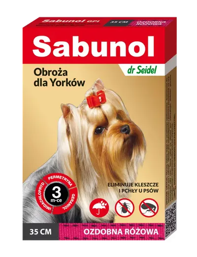 Sabunol Dog GPI, Zgarda Antiparazitara Caini 2-10 kg, Culoare Roz (35cm)
