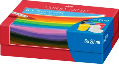 Guase 6culori, 20ml, Faber-Castell