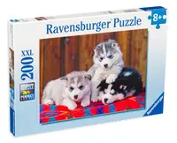 Puzzle Ravensburger din 200 XXL de piese - Catelusi micuti husky