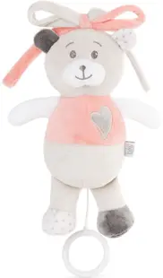 Jucărie muzicală de pluș Tedsy - Ursuleț roz, 21 cm