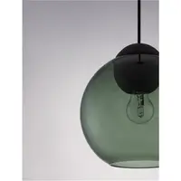 Lampa suspendata MIDORI Mat Negru Metal & Inchis Verde Sticla LED E27 1x12W 230V IP20 Fara bec Inaltime ajustabila