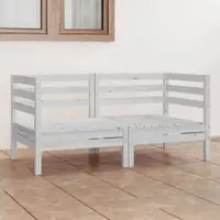 Gossi set mobilier de gradina cu 2 locuri, alb, lemn masiv de pin