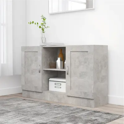 vidaXL Dulap, gri beton, 120x30,5x70 cm, lemn prelucrat