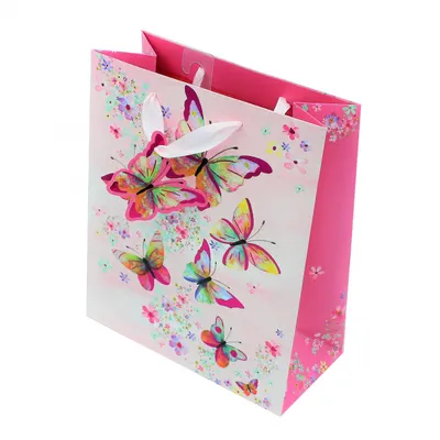 Punga cadou hartie L Colourful Butterfly