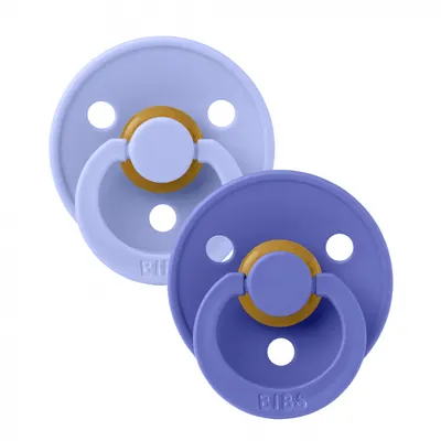Set 2 suzete Bibs Colour Latex tetina rotunda 0 luni + HushGrape