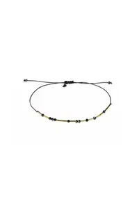 Bratara Caviar Drops - reglabila - din aur filat de 14k/20 si spinel negru