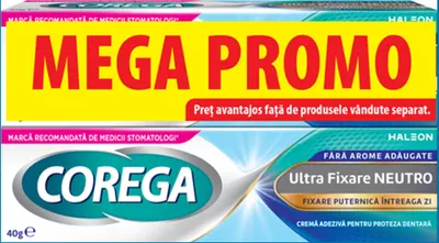 Pachet Crema adeziva pentru proteza Neutro Corega, 2 x 40g, Haleon