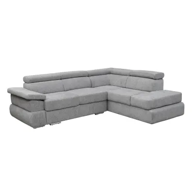 Coltar extensibil TIVOLI 2S3, cu arcuri si lada depozitare, colt dreapta, gri deschis, 285x225x90 cm