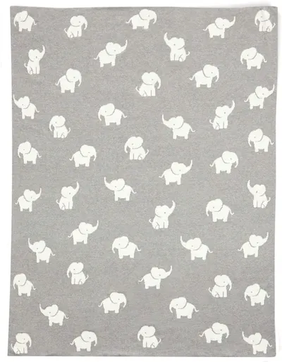 Pătură tricotată Mamas & Papas Welcome To The World Elephant - Grey, 70 х 90 cm