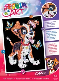 Set creativ KSG Crafts Sequin Art - Arta cu paiete, Catel