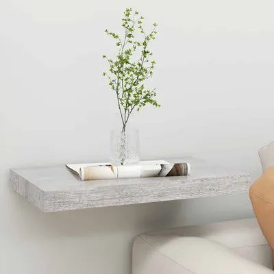 vidaXL Raft de perete suspendat, gri beton, 50x23,5x3,8 cm, MDF