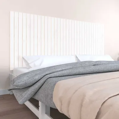 vidaXL Tăblie de pat pentru perete, alb, 204x3x90 cm, lemn masiv pin