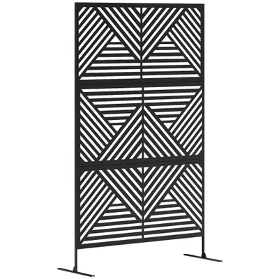 Outsunny Separator Divizor de Exterior și Spalier pentru Plante 122x45x198cm Negru | Aosom Romania