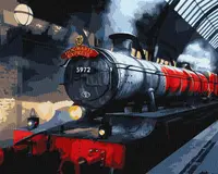 Set pentru desen după numere Ideyka Harry Potter - Hogwarts Express, 40 x 50 cm