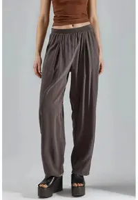 Pantaloni dama textil - maro