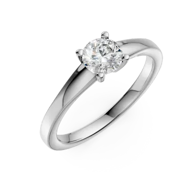 Inel de logodna din aur alb cu un diamant solitaire de 0.5ct