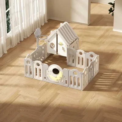 Căsuță pentru copii Feelkids - Astronautul, cu gard și coș de baschet