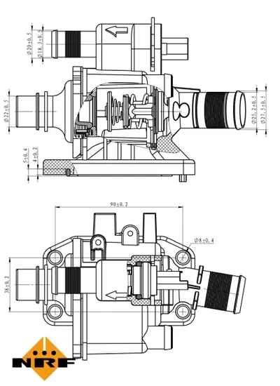 Termostat sistem racire (83 C, in carcasa) potrivit CITROEN BERLINGO, BERLINGO MULTISPACE, BERLINGO MINIVAN, C-ELYSEE, C1, C2, C3 I, C3 II, C3 PICASSO, C3 PLURIEL 1.0 1.4D 1.6D 09.01