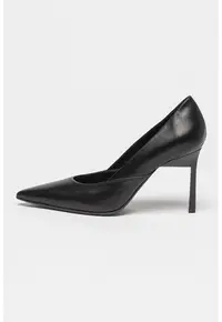 Pantofi de piele cu varf ascutit - Negru