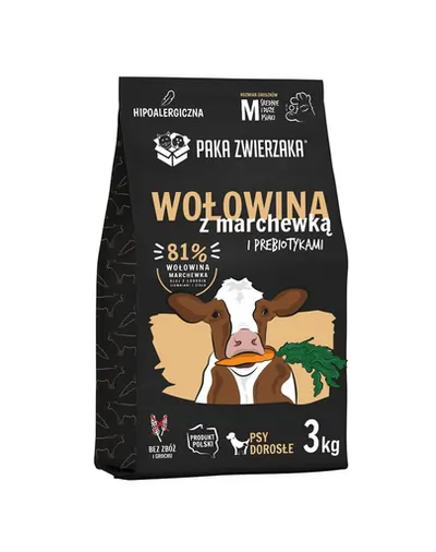 PAKA ZWIERZAKA Seventh Heaven hrana pentru caini M 3kg vita si morcovi