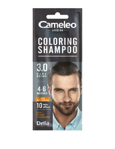 Sampon nuantator Camelo Men Dark Brown 3.0, 15ml, Delia Cosmetics
