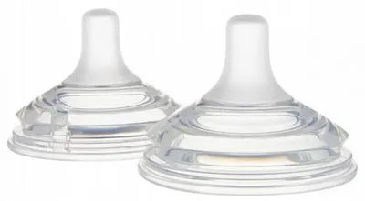 Tetină anti-colici cu două zone Canpol – Natural Shape, 6 luni+, 2 bucăți