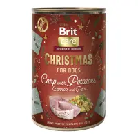 BRIT Christmas Monoprotein, XS-XL, Crap și Cartofi, conservă hrană umedă monoproteică fără cereale câini, (pate), 400g