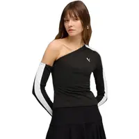 Bluza femei Puma T7 Asymmetric Longsleeve, Negru