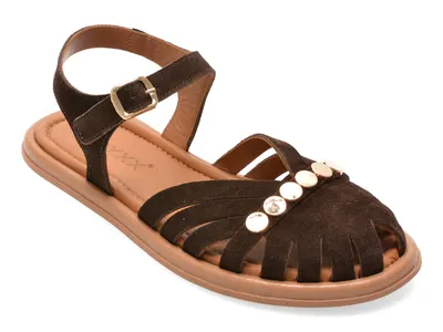 Sandale GRYXX maro, 203M903, din piele intoarsa