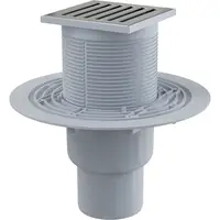 Sifon pardoseala cu gratar otel inoxidabil, 105x105 mm iesire verticala si guler izolatie APV203
