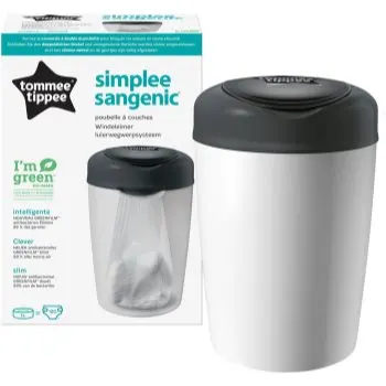 Tommee Tippee Simplee White coș pentru scutece + casetă de rezervă