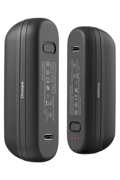 Încălzitor electronic de mâini Ocoopa UT2s mini, 2×6 h, 2×2600 mAh, negru