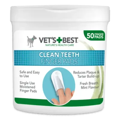 Degetare curatare dinti pentru caini, Vet's Best, 50 buc