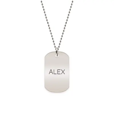Freedom - Colier din argint 925 dog tag personalizat