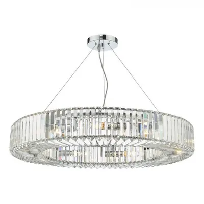 Lampa suspendata Teyana 9 Light Pendant Polished Chrome Crystal
