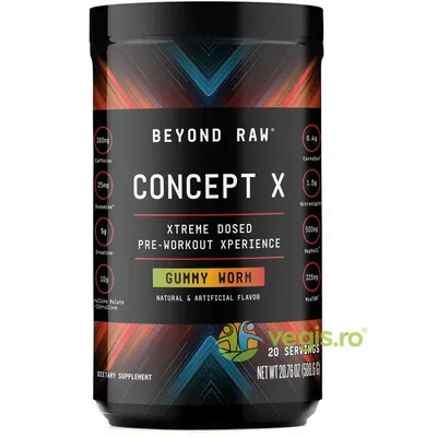 Formula Pre-Workout cu Aroma Gummy Worm Beyond Raw Concept X 588.6g