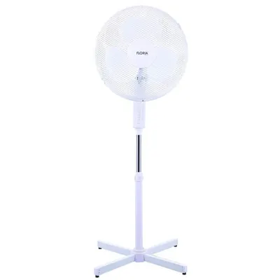 Ventilator cu Picior Floria, Alb, 40W, 3 Trepte Viteza, Motor Silentios