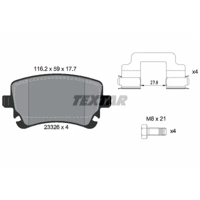 Set placute frana, frana disc TEXTAR 2332601