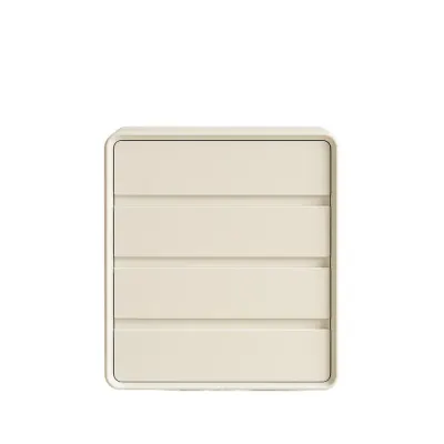 Comodă din MDF și piele PU – 4 sertare, 55x40x81 cm-White