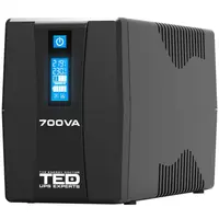 Ups 700VA/400W LCD TED Line cu stabilizator 2 iesiri schuko, repornire automata, 7Ah TED003959, management TED003959